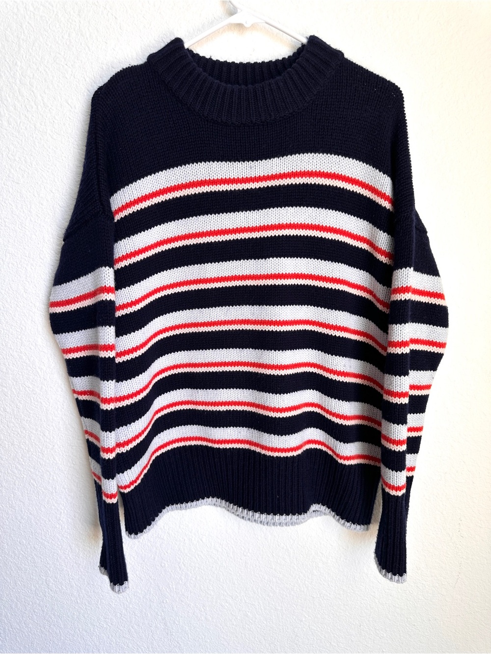 La Ligne Marin striped wool cashmere-blend sweater small Navy blue red